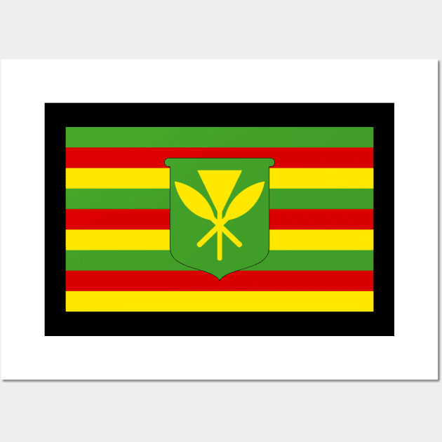 Kanaka Maoli Flag Wall Art by Puna Coast